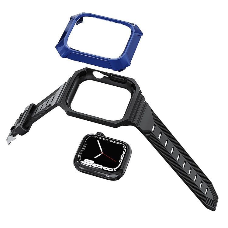 For Apple Watch Ultra 3 / 2 49mm PC Rugged Case Integrated TPU Watch Band(Black) by buy2fix