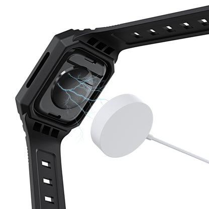 For Apple Watch Ultra 3 / 2 49mm PC Rugged Case Integrated TPU Watch Band(Green) by buy2fix