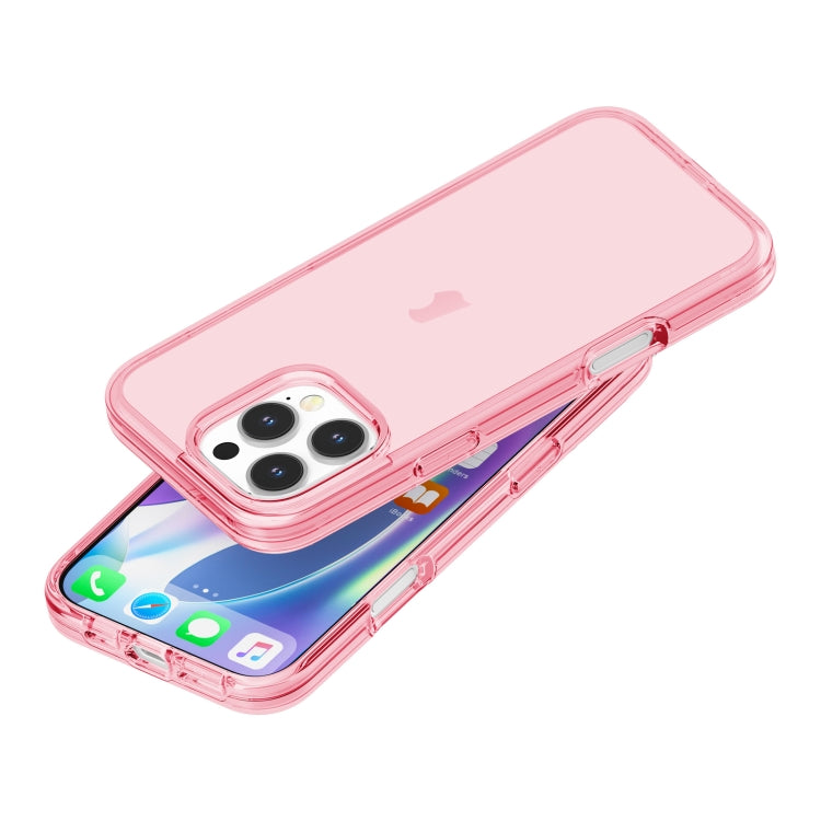 For iPhone 16 Pro Shockproof Terminator Transparent Phone Case(Pink) by buy2fix