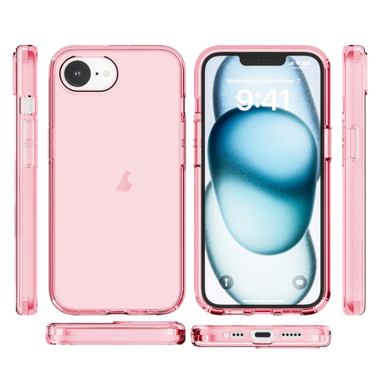 For iPhone 16e Shockproof Terminator Transparent Phone Case(Pink) - iPhone 16e Cases by buy2fix | Online Shopping UK | buy2fix