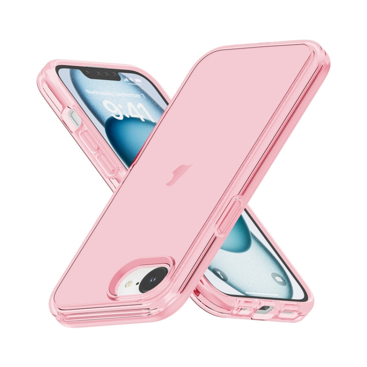 For iPhone 16e Shockproof Terminator Transparent Phone Case(Pink) - iPhone 16e Cases by buy2fix | Online Shopping UK | buy2fix