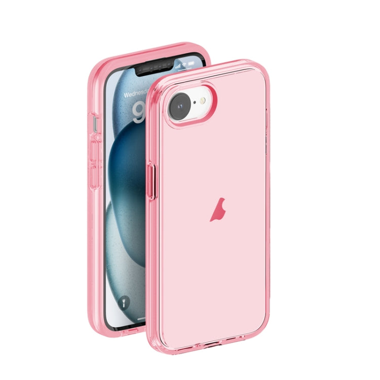 For iPhone 16e Shockproof Terminator Transparent Phone Case(Pink) - iPhone 16e Cases by buy2fix | Online Shopping UK | buy2fix
