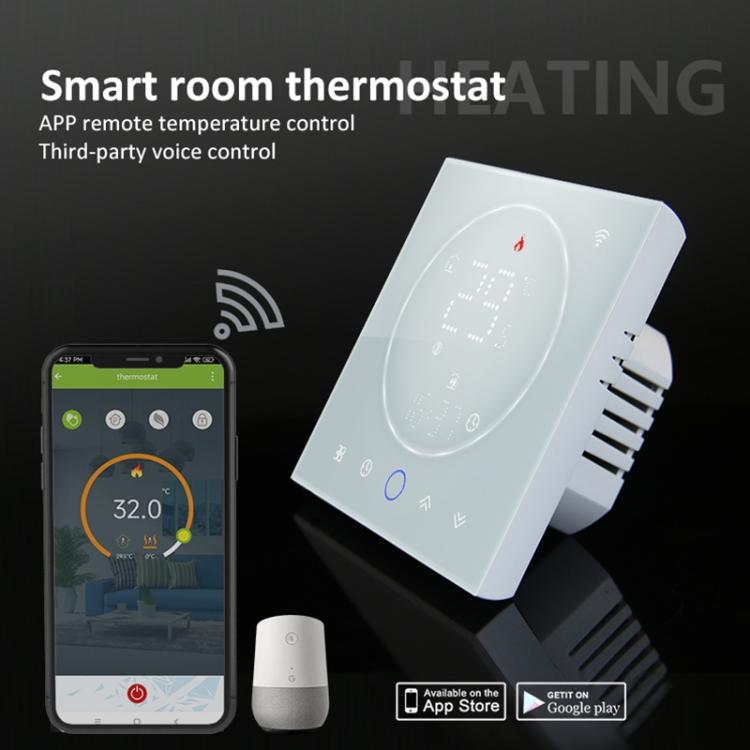 BHT-008GBL 95-240V AC 16A Smart Home Electric Heating LED Thermostat Without WiFi(White) - Thermostat & Thermometer by buy2fix | Online Shopping UK | buy2fix