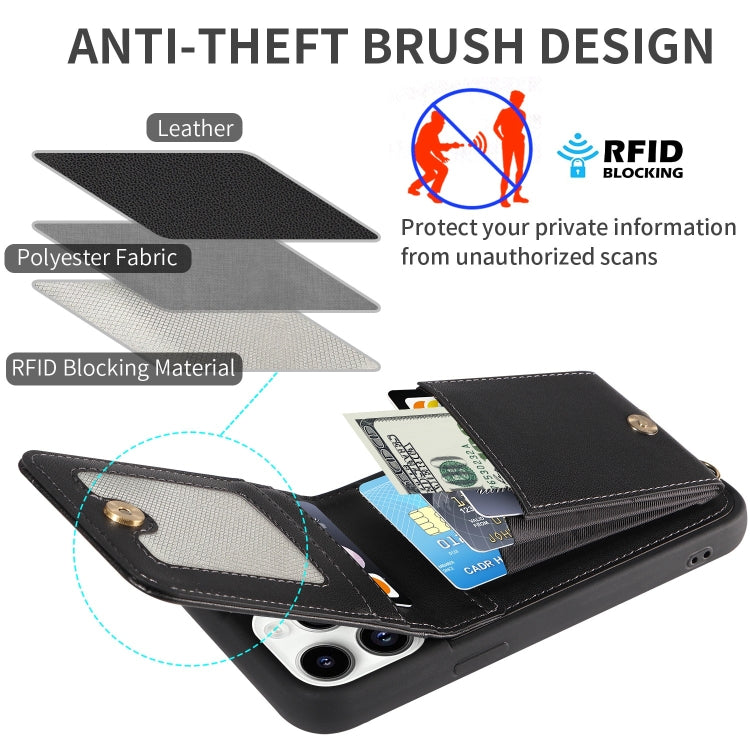For iPhone 14 Pro Crossbody Lanyard Zipper Wallet Leather Phone Case(Black) - iPhone 14 Pro Cases by buy2fix | Online Shopping UK | buy2fix