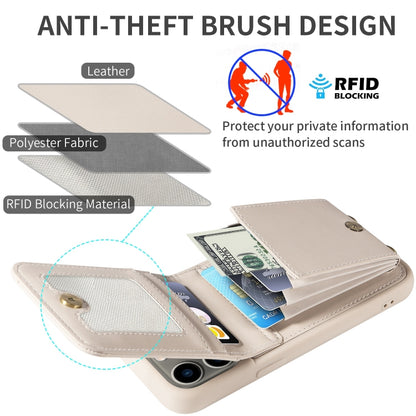 For iPhone 13 Pro Crossbody Lanyard Zipper Wallet Leather Phone Case(Beige) - iPhone 13 Pro Cases by buy2fix | Online Shopping UK | buy2fix