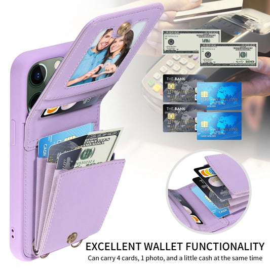 For iPhone 11 Pro Max Crossbody Lanyard Zipper Wallet Leather Phone Case(Purple) - iPhone 11 Pro Max Cases by buy2fix | Online Shopping UK | buy2fix