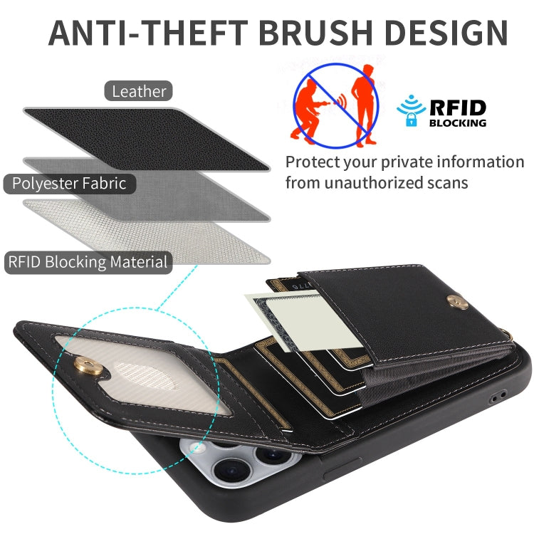 For iPhone 16 Pro Max Crossbody Lanyard Zipper Wallet Leather Phone Case(Black) by buy2fix