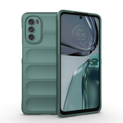 For Motorola Moto G62 5G Magic Shield TPU + Flannel Phone Case(Dark Green) by buy2fix
