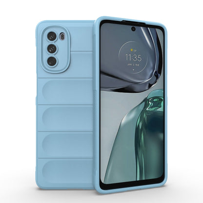 For Motorola Moto G62 5G Magic Shield TPU + Flannel Phone Case(Light Blue) by buy2fix