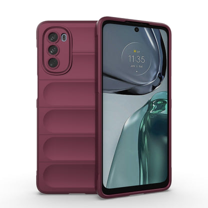 For Motorola Moto G62 5G Magic Shield TPU + Flannel Phone Case(Wine Red) by buy2fix