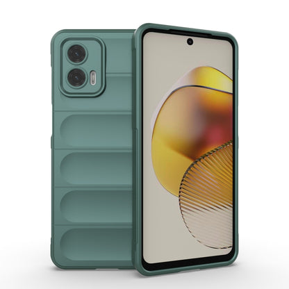 For Motorola Moto G73 5G Magic Shield TPU + Flannel Phone Case(Dark Green) by buy2fix