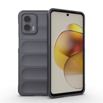 For Motorola Moto G73 5G Magic Shield TPU + Flannel Phone Case(Dark Grey) by buy2fix