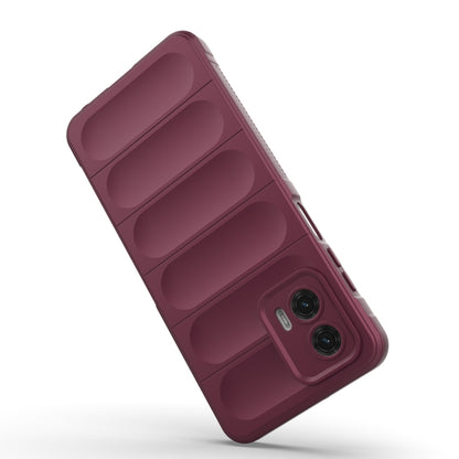 For Motorola Moto G73 5G Magic Shield TPU + Flannel Phone Case(Wine Red) by buy2fix