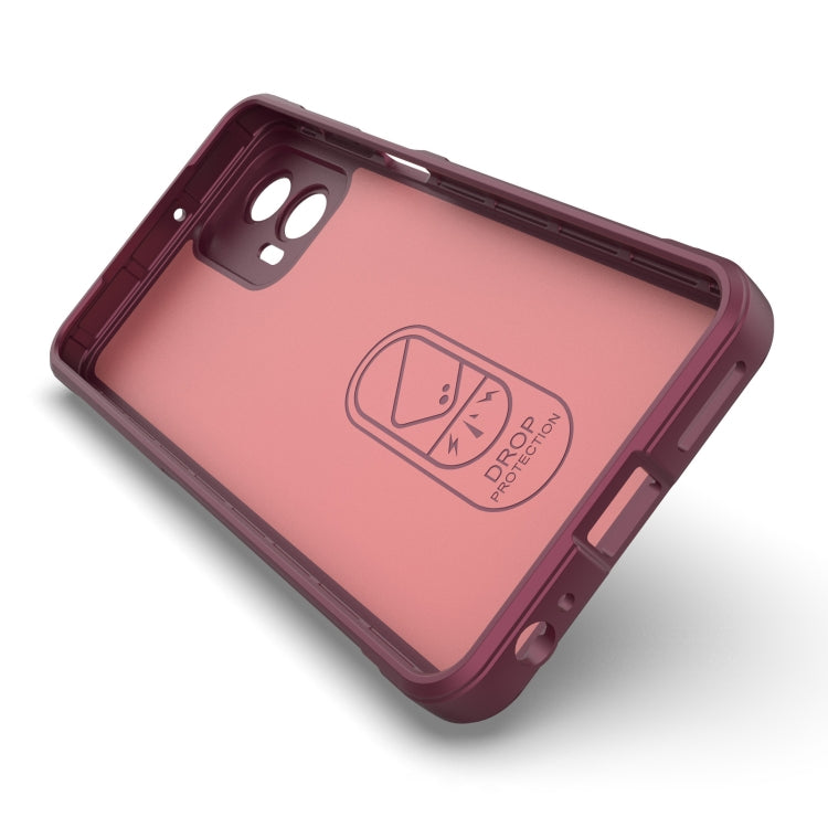 For Motorola Moto G73 5G Magic Shield TPU + Flannel Phone Case(Wine Red) by buy2fix
