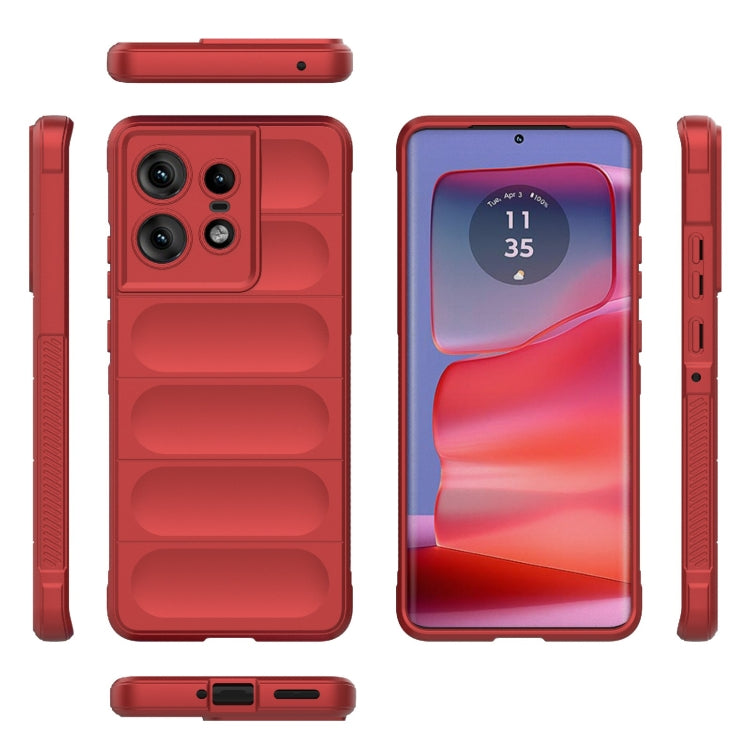 For Motorola Edge 50 Pro 5G Global Magic Shield TPU + Flannel Phone Case(Red) by buy2fix