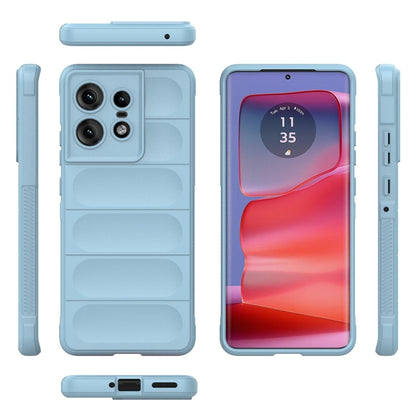 For Motorola Edge 50 Pro 5G Global Magic Shield TPU + Flannel Phone Case(Light Blue) by buy2fix