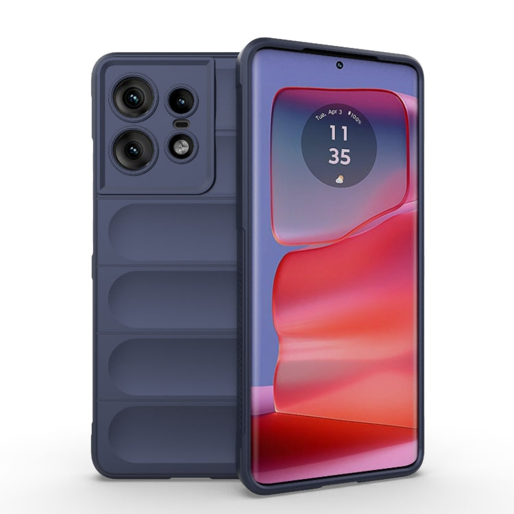 For Motorola Edge 50 Pro 5G Global Magic Shield TPU + Flannel Phone Case(Dark Blue) by buy2fix
