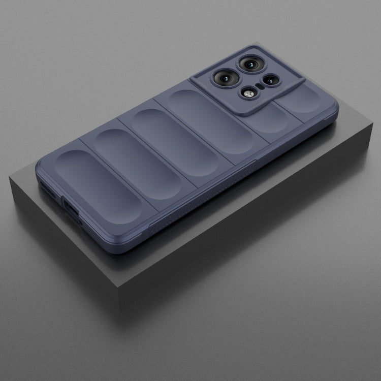 For Motorola Edge 50 Pro 5G Global Magic Shield TPU + Flannel Phone Case(Dark Blue) by buy2fix