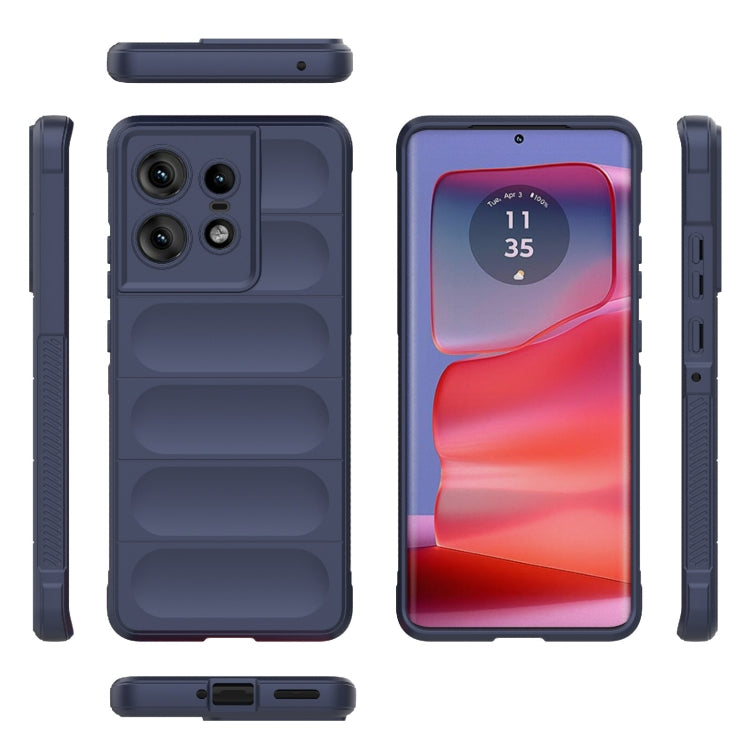 For Motorola Edge 50 Pro 5G Global Magic Shield TPU + Flannel Phone Case(Dark Blue) by buy2fix