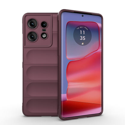 For Motorola Edge 50 Pro 5G Global Magic Shield TPU + Flannel Phone Case(Wine Red) by buy2fix