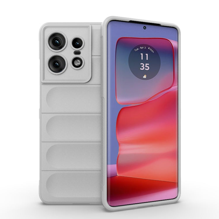 For Motorola Edge 50 Pro 5G Global Magic Shield TPU + Flannel Phone Case(White) by buy2fix