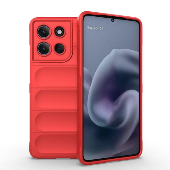For Motorola Moto G86 Power Magic Shield TPU + Flannel Phone Case(Red)