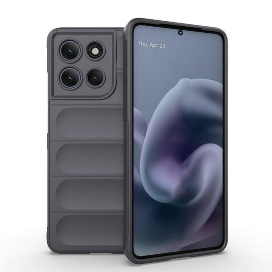 For Motorola Moto G86 Power Magic Shield TPU + Flannel Phone Case(Dark Grey)