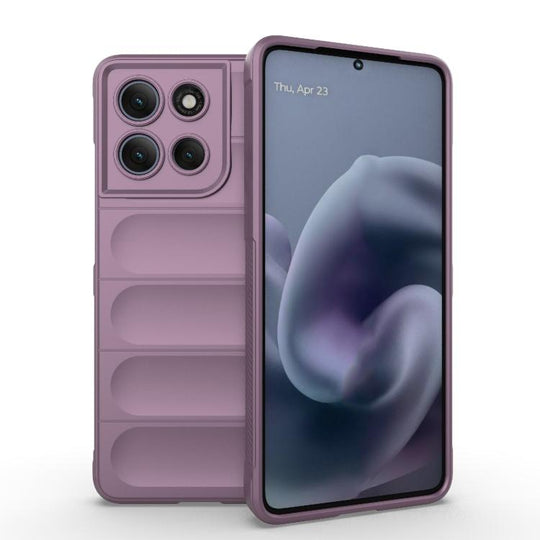 For Motorola Moto G86 Power Magic Shield TPU + Flannel Phone Case(Purple)