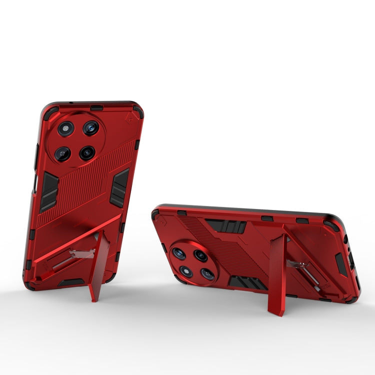 For Realme 11 4G Global Punk Armor 2 in 1 PC + TPU Phone Case with Holder(Red) - Realme Cases by buy2fix | Online Shopping UK | buy2fix