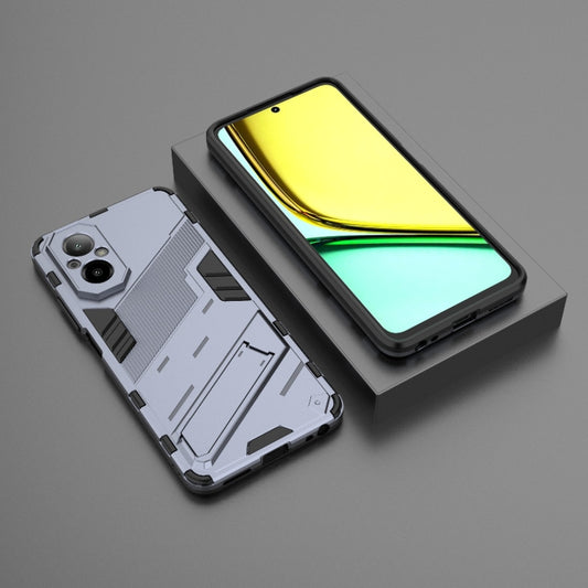 For Realme C67 4G Global Punk Armor 2 in 1 PC + TPU Phone Case with Holder(Grey) - Realme Cases by buy2fix | Online Shopping UK | buy2fix