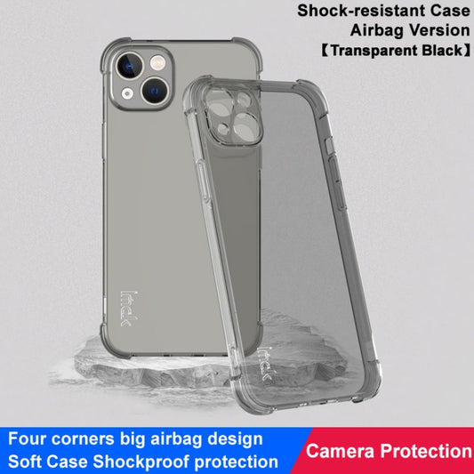 For iPhone 15 imak Shockproof Airbag TPU Phone Case(Transparent Black) - iPhone 15 Cases by imak | Online Shopping UK | buy2fix