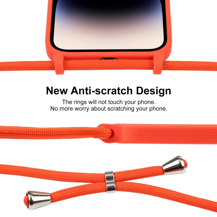 For iPhone 16 Pro Max Crossbody Lanyard Liquid Silicone Case(Orange) by buy2fix