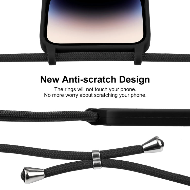 For iPhone 16 Pro Max Crossbody Lanyard Liquid Silicone Case(Black) by buy2fix