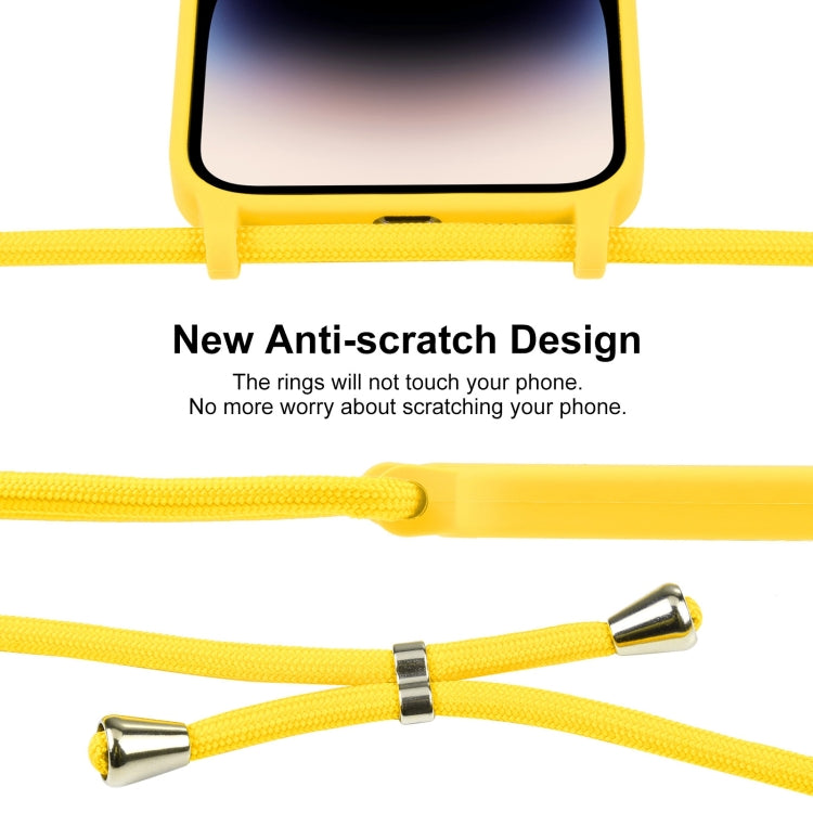 For iPhone 16 Pro Max Crossbody Lanyard Liquid Silicone Case(Yellow) by buy2fix