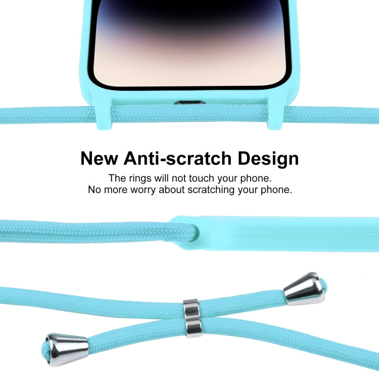 For iPhone 16 Pro Max Crossbody Lanyard Liquid Silicone Case(Ice Blue) by buy2fix