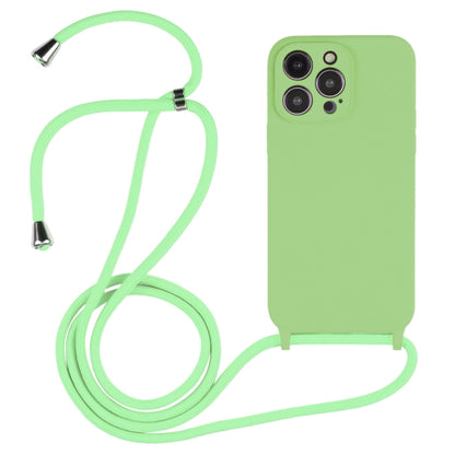 For iPhone 16 Pro Max Crossbody Lanyard Liquid Silicone Case(Matcha Green) by buy2fix