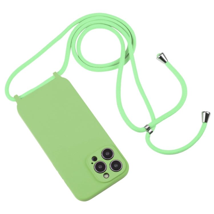 For iPhone 16 Pro Max Crossbody Lanyard Liquid Silicone Case(Matcha Green) by buy2fix