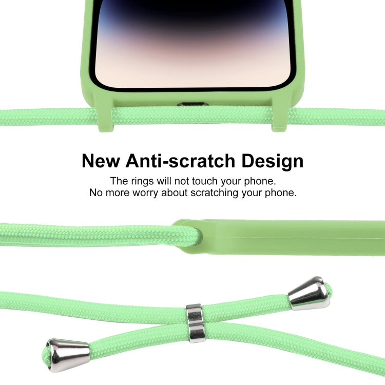 For iPhone 16 Pro Max Crossbody Lanyard Liquid Silicone Case(Matcha Green) by buy2fix