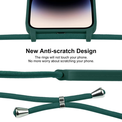 For iPhone 16 Pro Max Crossbody Lanyard Liquid Silicone Case(Pine Needle Green) by buy2fix