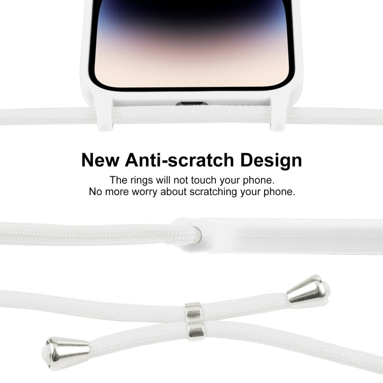For iPhone 16 Pro Max Crossbody Lanyard Liquid Silicone Case(White) by buy2fix