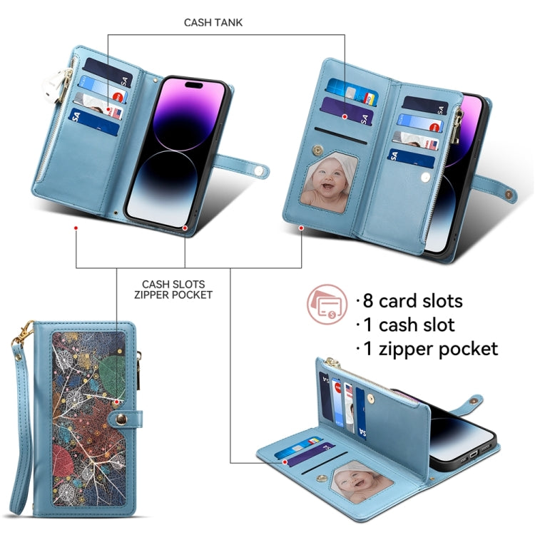 For Samsung Galaxy S23 FE 5G ESEBLE Star Series Lanyard Zipper Wallet RFID Leather Case(Blue) - Galaxy S23 FE 5G Cases by ESEBLE | Online Shopping UK | buy2fix