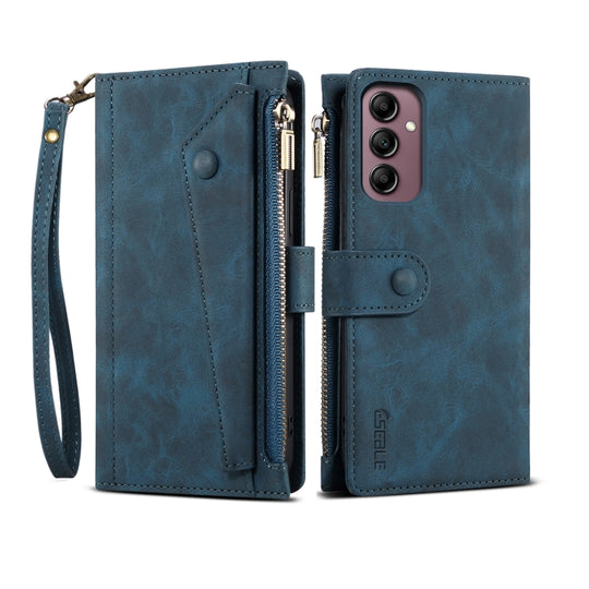 For Samsung Galaxy M15 / F15 ESEBLE Retro Frosted RFID Flip Leather Phone Case(Dark Green)