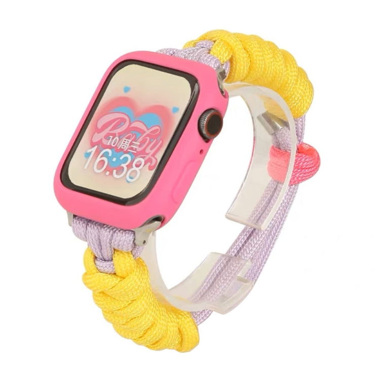 For Apple Watch Ultra 2 49mm Twist Knotted Nylon Watch Band(Yellow Purple) by buy2fix