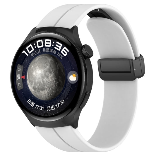For Huawei Watch 4 / Watch 4 Pro Folding Buckle Silicone Watch Band(White) by buy2fix