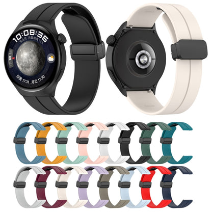 For Huawei Watch 4 / Watch 4 Pro Folding Buckle Silicone Watch Band(White) by buy2fix