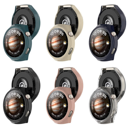 For Huawei Watch 4 Pro Half Coverage Hollowed Watch Protective Case + Hydrogel Film Set(Black) by buy2fix