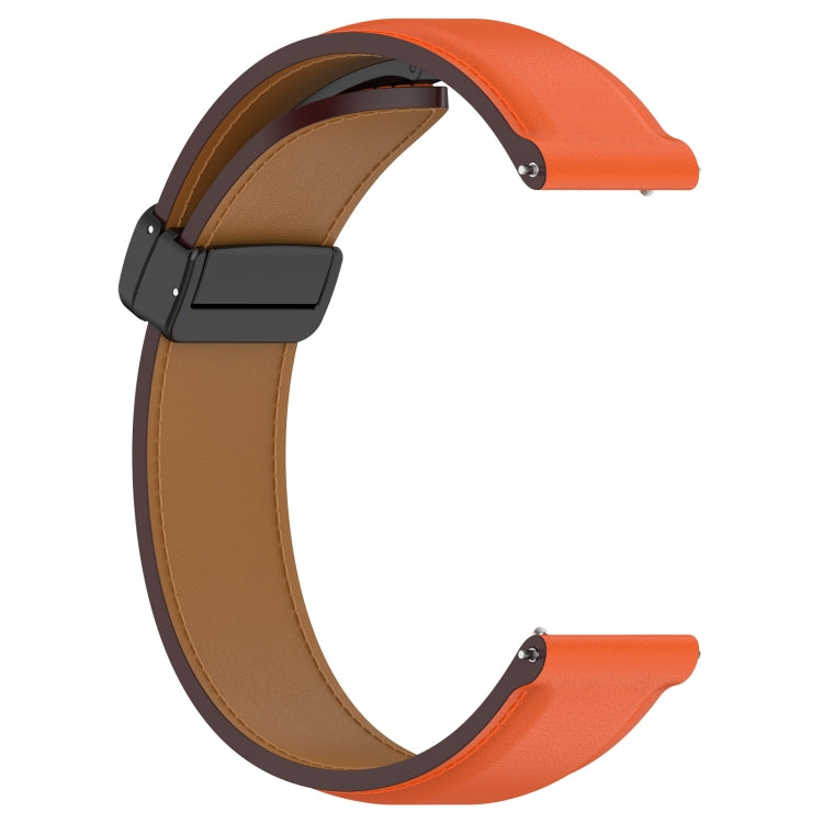 For Huawei Watch 4 / Watch 4 Pro Folding Buckle Genuine Leather Watch Band(Orange) by buy2fix