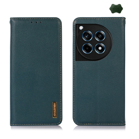 For OnePlus Ace 3 / 12R KHAZNEH Nappa Top Layer Cowhide Leather Phone Case(Green) - OnePlus Cases by buy2fix | Online Shopping UK | buy2fix