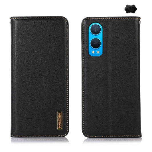 For OnePlus Nord CE4 Lite KHAZNEH Nappa Top Layer Cowhide Leather Phone Case(Black) - OnePlus Cases by buy2fix | Online Shopping UK | buy2fix