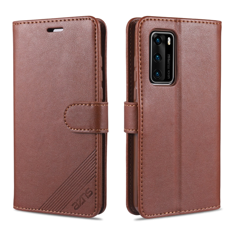 For Huawei P40 / P40 Pro AZNS Sheepskin Texture Horizontal Flip Leather Case with Holder & Card Slots & Wallet(Brown) - Huawei Cases by AZNS | Online Shopping UK | buy2fix